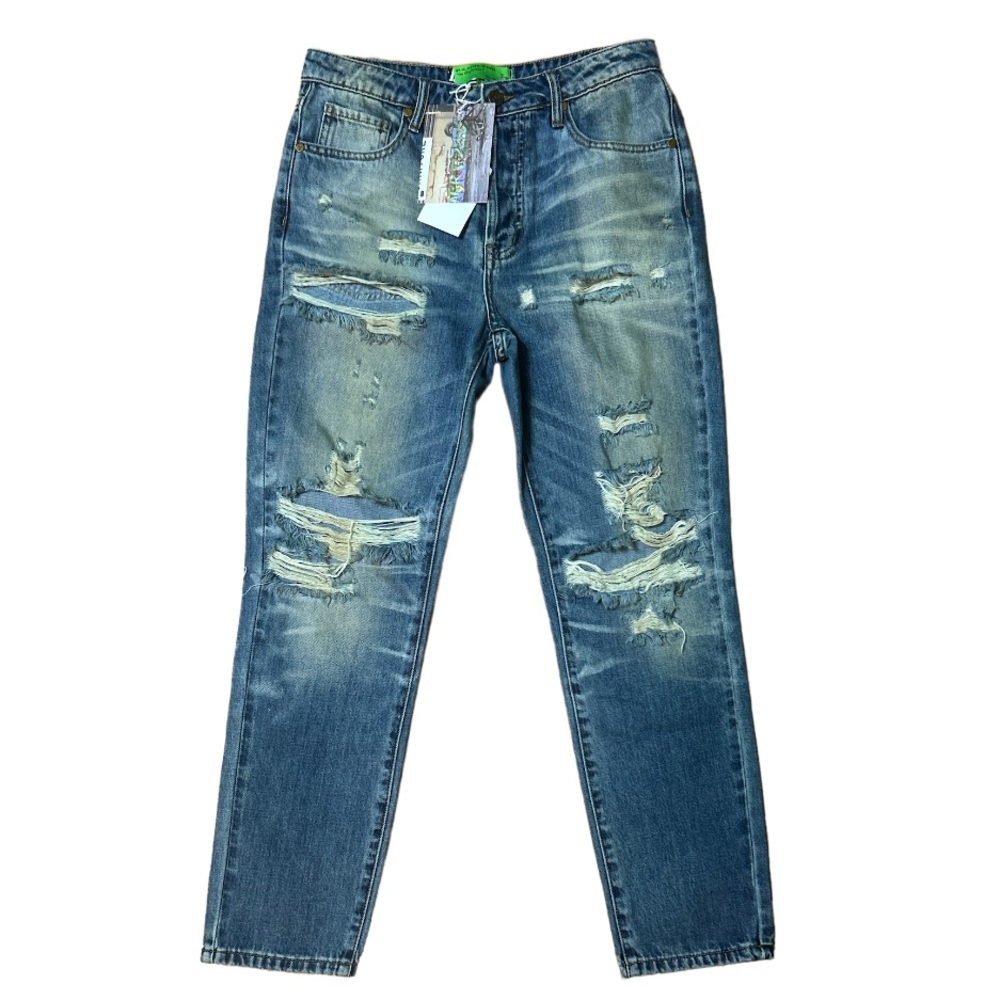 Sandrine Rose X Free People NWT distressed straight leg jean size:28